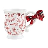 Mud Pie Christmas Holly Print Mug; 13 oz