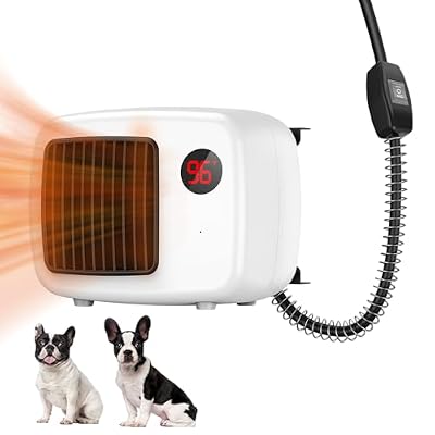 Dog House Heater for Outdoor & Indoor Use - 600W/300W Safe & Efficient Heating for Pet Houses, Chicken Coops, Rabbit Hutches - Wall-Mounted Design with Overheat Protection & Anti-Chew Cord (white)
