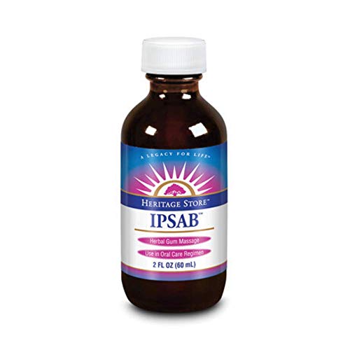 HERITAGE STORE Ipsab Herbal Gum Treatment, Liquid, Peppermint (Btl-Glass) | 2oz
