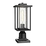 KAUEN Outdoor Post Light,15.4-Inch Exterior Lamp Post Light Fixture with Pier Mount Base, Outdoor Po