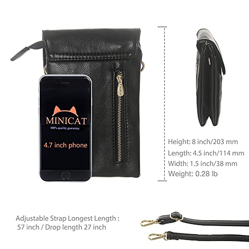 MINICAT Roomy Pockets Series Small Crossbody Bags Cell Phone Purse Wallet for Women(Brown 998)