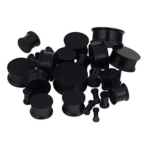 26Pcs Silicone Ear Gauge Plugs Stretching Kit Double Flared Flesh Tunnels Saddle Expander Set 8g to 1"2
