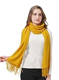 Zion Praiser Women's Winter Scarf Unisex Fashion Pashmina Shawls and Wraps Soft Warm Long Large thick Yellow Scarf