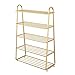 SHKY Organizador de estantes de Almacenamiento Abierto, Estante de Zapatos de Hierro Simple, Organizador de Almacenamiento de Zapatos de Varias Capas Que Ahorra Espacio para Estante,Oro,5 Tier
