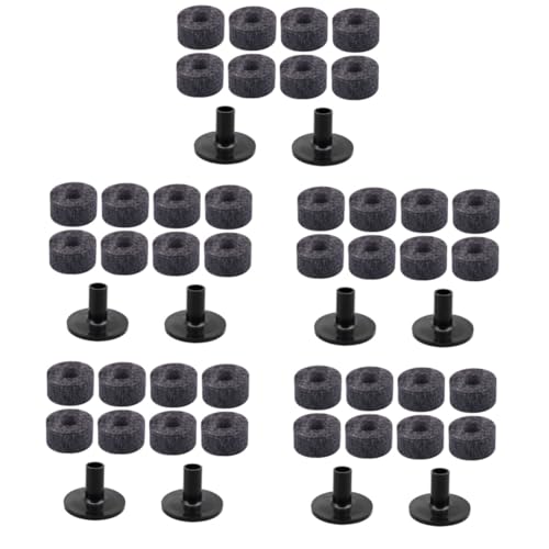 Abaodam 5 Sets Cymbal Felt Pads Drum Cymbal Stand Fitted Drum Parts Kit Improve Sound Instrument Parts