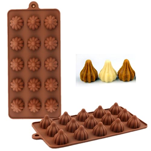 HUSAINI MART | 15スロット シリコン モダック型 チョコレート型 ケーキデコレーション フェスティバル 祝賀会 ガネーシャチャトゥルティ DIYベーキング 簡単開封 BPAフリー (マルチカラー)のサムネイル