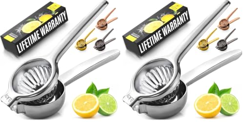 Image of Lemon Squeezer Stainless Steel with Premium Quality Heavy Duty Solid Metal Squeezer Bowl - Large Manual Citrus Press Juicer and Lime Squeezer Stainless Steel - by Zulay Kitchen (Pack of 2)