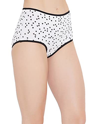 Image of Clovia Women's Cotton High Waist Heart Print Hipster Panty