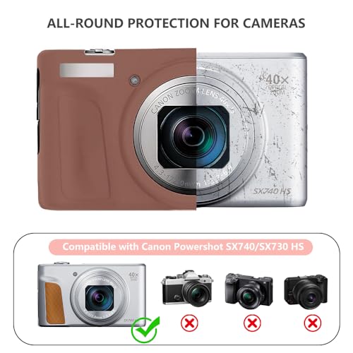 Funda de silicona para cámara Canon PowerShot SX740/SX730 HS marrón miniatura 2