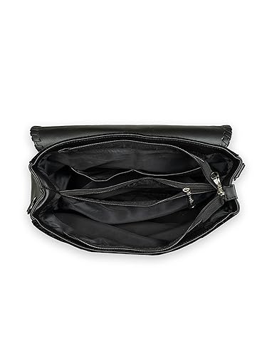 ZOUK Printed Jute Handcrafted Vegan Leather Multicolor Women's Satchel Bag | Ladies Purse Handbag | Double Handle Detachable Strap