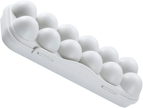 Contenedor para huevos, caja de almacenamiento de huevos de plástico de 12 rejillas, a prueba de golpes, para refrigerador, bandeja para huevos para
