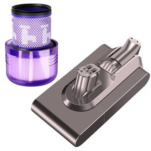 EXTRALINK Batería para Dyson V12 Filtro HEPA Incluido – Batería de Repuesto para Aspiradora 25,2V 2500mAh   Bateria Li Ion   Compatible con Dyson Recambios y Accesorios   Fácil de Instalar