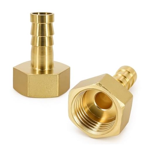 2 Piezas Conectores de Latón, Macizo de 10 mm a Rosca, Hembra BSP de 1/2 Pulgada para Manguera, Acoplador Adaptador de Púas para Agua, Aire, Combustible, Aceite, Gas, Jardín, Piscina, Bricolaje