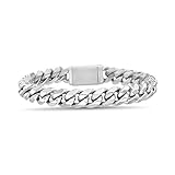 Nautica Men’s Bracelet – Stainless Steel Miami Cuban Flat Link Curb Chain Bracelet for Women, Size O