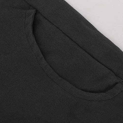 Image of LRMQS Cotton Linen Pants Women Casual Summer 2026 Trendy Loose Fit Beach Wide Straight Leg Trousers with Side Pockets