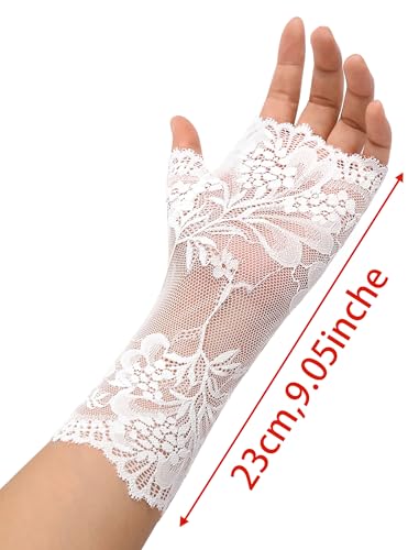 Avidlove Women Short Lace Gloves Fingerless Bridal Wrist Glove Opera Evening Wedding Tea Party Prom Cosplay Gothic Clothes4