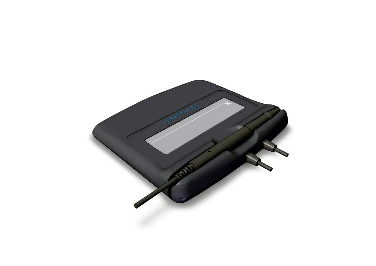 Scriptel ST1475-6FT 1x5 Proscript Signature Capture Pad - Black, Compact, Windows, Linux - Active Battery-Less Tethered Pen - Writing, Teaching