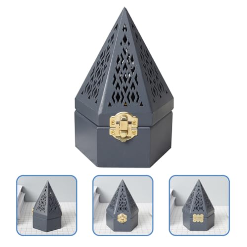 Porte-encens decoratif iplusmile pyramide en metal cisele