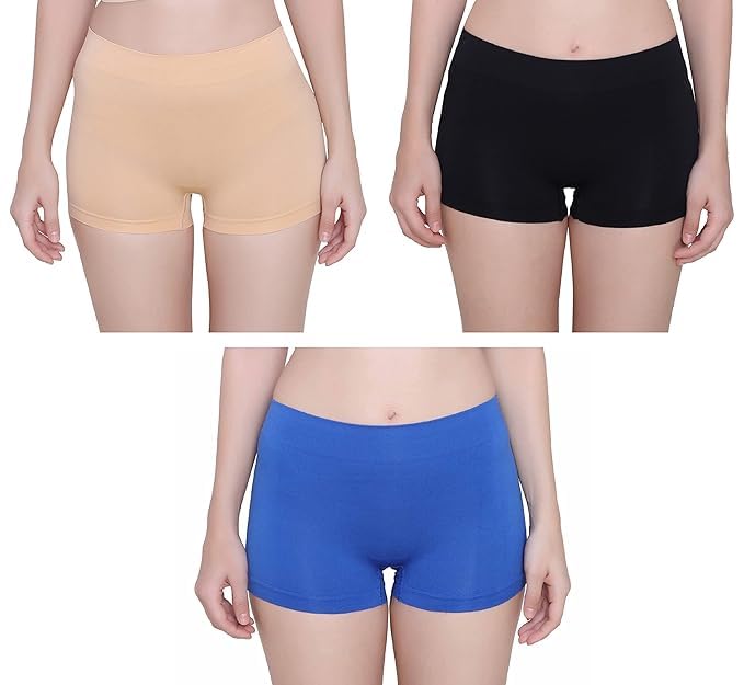 tranding-outfit Boyshorts for Womens, Underwear Shorts with Soft Cotton Viscose Panties Boxer Briefs for Ladies(Pack of 3)-picture-15