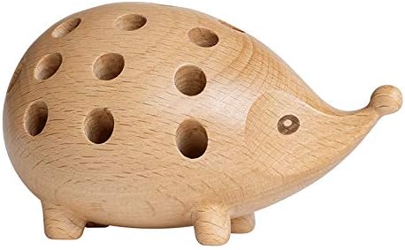 Hedgehog Wooden Pen Cup Pencil Holder for Desk Decor Organizer Creative Home Tabletop Ornament Lovely Gift Wooden Storage