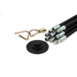 Tried + Tested – Drain Rod Set – with Rubber Plunger + Worm Screw – 12 Piece, 10 x 91cm Rods