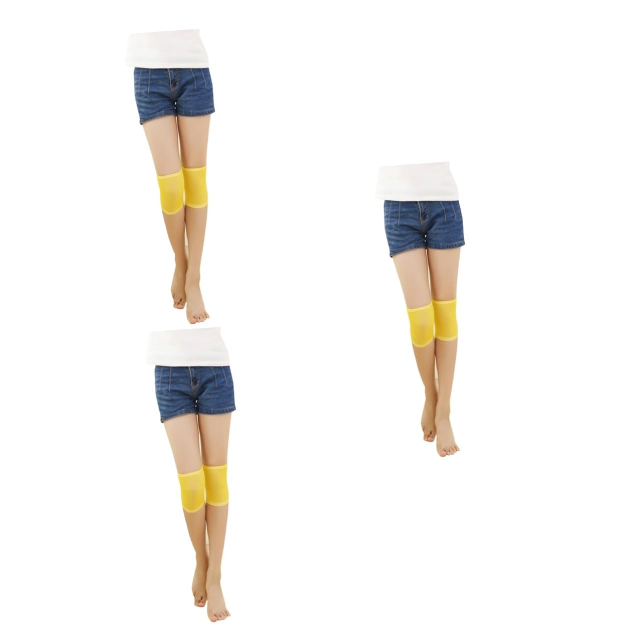 Gatuida 3pcs -support Knee Sleeve for Warmth and Stability Running Hiking Outdoor Sports Elastic Design for Men Women Yellow