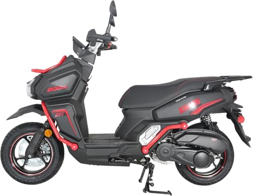 HHH Tank 200 King Kong Scooter New Limited Edition–EFI Fuel Injected with Digital LCD Speedometer Street Moped California Approved (Black)