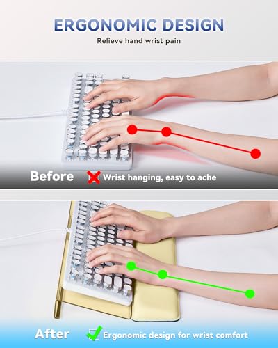 Image of Laborio Computer Keyboard Wrist Rest, Keyboard Riser Stand for Desk(Beige) | Ergonomic Acrylic Keyboard Holder, Non-slip Wrist Pad, Pain Relief for Typing, Multiple Colors
