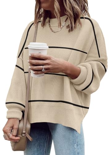 Image of Womens Oversized Sweaters Fall 2026 Fashion Clothes Colorblock Knit Tops