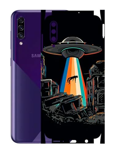 Image of AtOdds - Samsung Galaxy A30s Mobile Back Skin Sticker - Lamination - Rear Screen Guard Protector Film Wrap (Coverage - Back+Camera+Sides) (Design - Alien Invade)