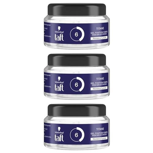 Schwarzkopf Taft Gel Pot Titane Fixation Forte Cheveux Homme Femme Lot 3