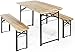 Bricoutlet Set Birreria 2 Panche e Tavolo in Legno Naturale 120x60cm