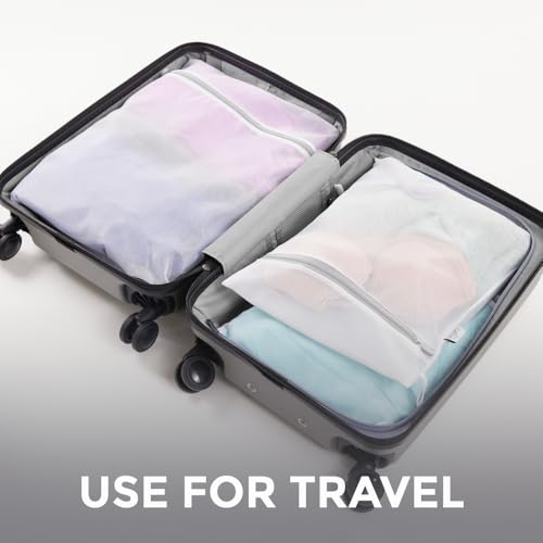 Home Genie 840316714396 Durable And Gentle Mesh Laundry Bags For Washing Delicates, Oversized Silicone Zipper, Machine Safe For Bras Lingerie Baby Garments thumb #7