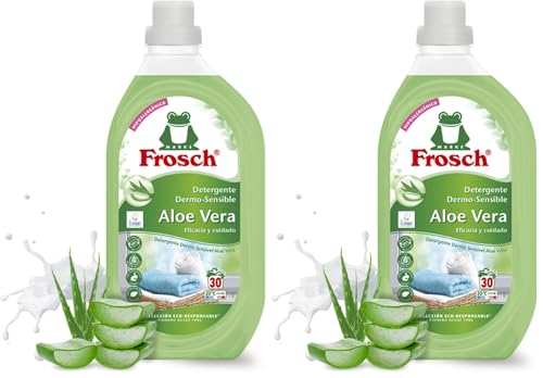 Frosch - Detergente Líquido Concentrado Ecológico Aloe Vera para Lavadora, Ropa Limpia e Impecable en el Lavado, Apto para Todo Tipo de Tejidos menos Lana y Seda - 1.5 L (Paquete de 2)