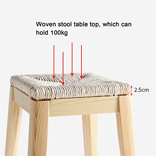 Taburete de madera maciza resistente que soporta gran peso sin balanceos 7