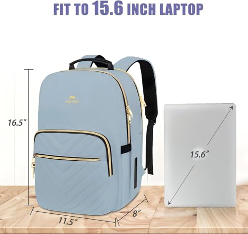 Image of MATEIN 15.6 Laptop Backpack, Slim Backpacks for Women with Luggage Strap