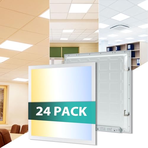 Image of 24-Pack 2x2 LED Flat Panel Light Drop Ceiling Fixture, 3CCT Selectable (3000K /4000K /5000K) & 40W 30W 20W Switchable, 0-10V Dimmable, 100-277Vac, ETL & DLC