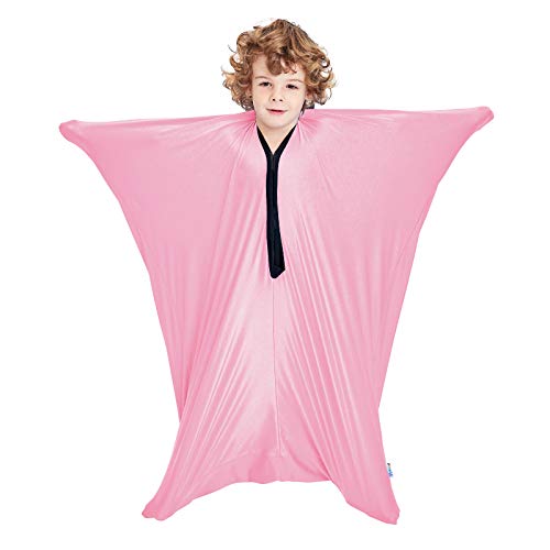 Image of SANHO Sensory body sock,Large,9-12 years old,56''HX28''W,Good for Height:52 inch-61 inch,Suitable for Autism & Sensory Processing Disorders, Updated Version,Pink