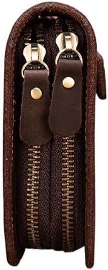 The Retro Top of The line Crazy Horse Cowhide Phone Pairs Well with A Clutch for Outdoor Use