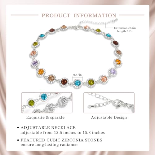 Suyi Crystal Colorful Choker Necklace Sparkly Rhinestone Necklace for Women 5