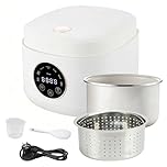 2L Low Sugar Rice Cooker, Low Carb Cooker with Steamer & Ceramic Inner Pot, 500W Smart Control Multifunction Rice Cooking, 24H Timer, 8H Keep Warm for Cook White/Brown Rice, Porridge, Soup