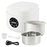 Cuiseur à riz 2 l, cuiseur à riz et cuiseur vapeur à faible teneur en glucides, avec minuterie de retard de 24 heures et fonction de maintien de la chaleur de 8 heures – Idéal pour le riz blanc, la