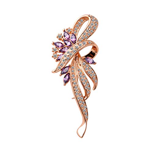 Broche bouquet de diamants femme bijou en cristal pour robe écharpe et châle