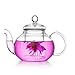 Teiera di Vetro-Isend Teiera Borosilicato trasparente resistente al calore teiera,300ml (300ml)