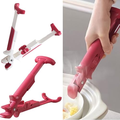 MeevrgR Cuenco multifuncional antiquemaduras y clip de placa con mango de silicona antideslizante para un agarre seguro, elevación segura de utensilios de cocina calientes del microondas, horno - imagen 9