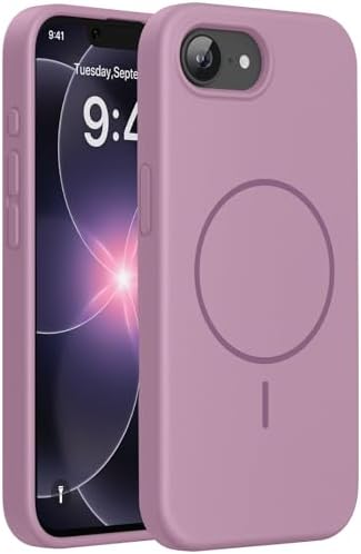 Miracase für iPhone 17e Hülle/iPhone 16e Hülle mit MagSafe, [weiches kratzfestes Mikrofaser-Innenfutter], Flüssig Silikon Hülle mit stoßfestem Fallschutz für 17e/ 16e, Schwarze Joh