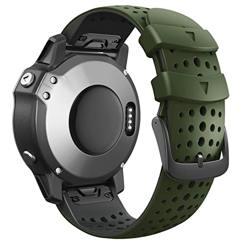 Bracelet en silicone respirant pour Garmin Fenix 7 6 5 et Epix coloris agate 22mm