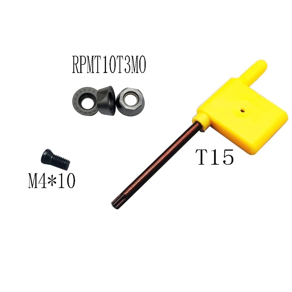 SRDPN2020K10 (20 mm x 125 mm) + RPMT10T3 45 ° Tour Support d'outil de tournage, convient pour les inserts ronds en carbure de tungstène RPMT10 RPMT08