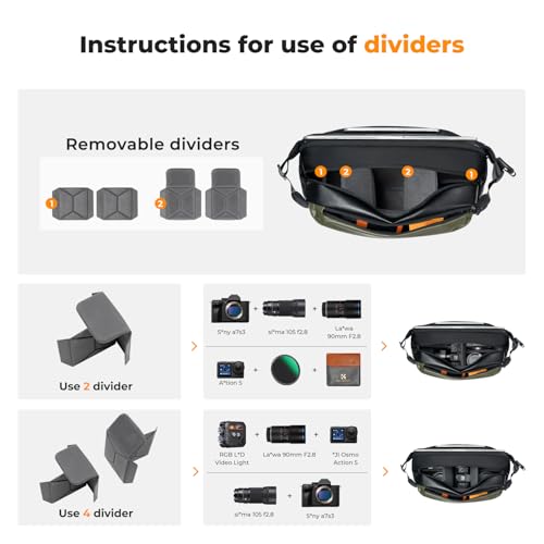 Image of K&F CONCEPT Camera Sling Bag Crossbody Bag Waterproof Camera Shoulder Backpack DSLR /SLR /Mirrorless Camera Case