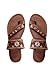 Verdusa Women's Embroidered Open Toe Slip On Flip Flop Sandals Summer Flat Sandals Brown 10.5